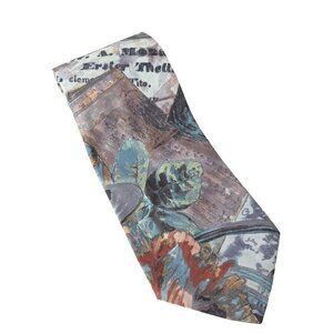 Custom Designed Floral Musical Instrument Abstract Novelty Necktie